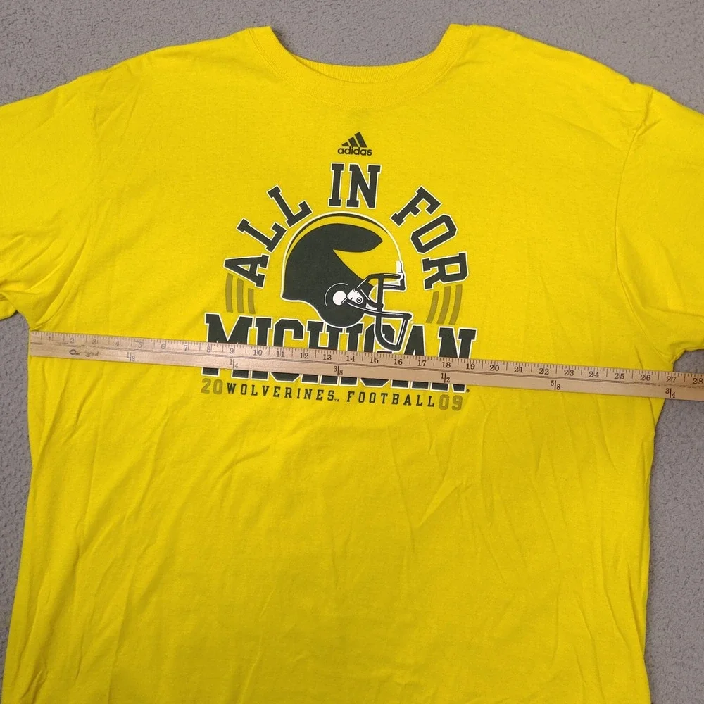 Michigan Wolverines Shirt Men XXL Yellow Adidas NCAA Football The Big House 2009